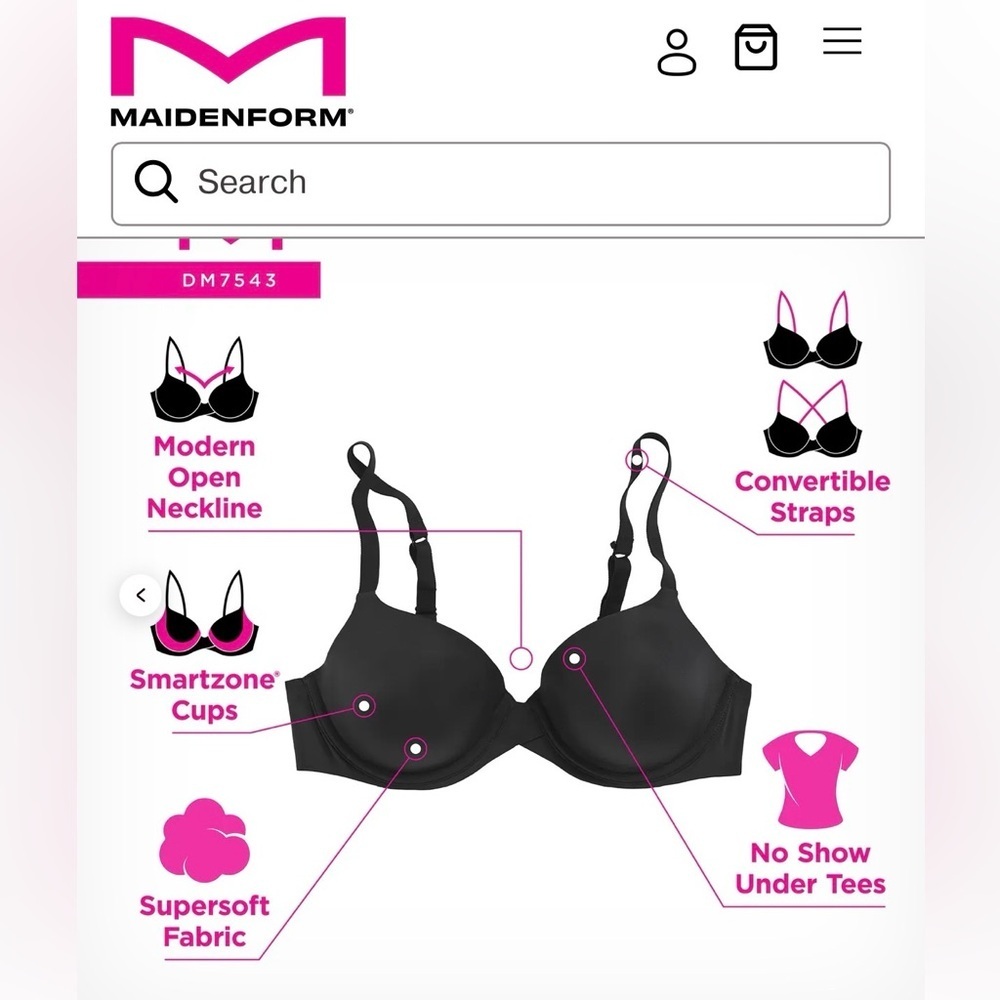 NWT Maidenform One Fab Fit Everyday Modern Demi Underwire Bra - Picture 8 of 8